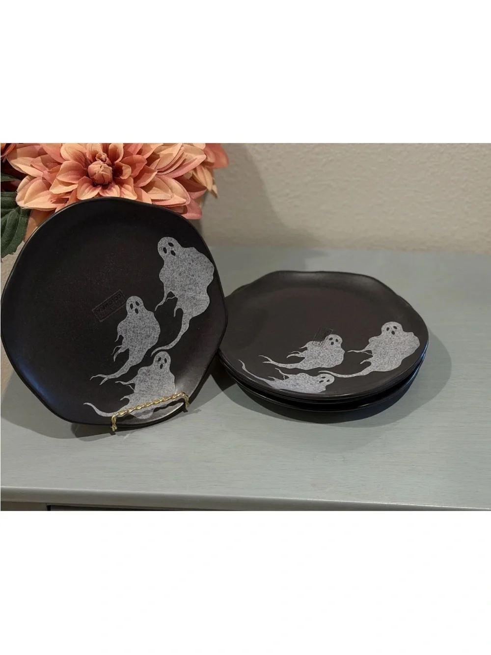 Corona Spooky Ghosts Halloween Salad/Dessert Plates Set-4. 8